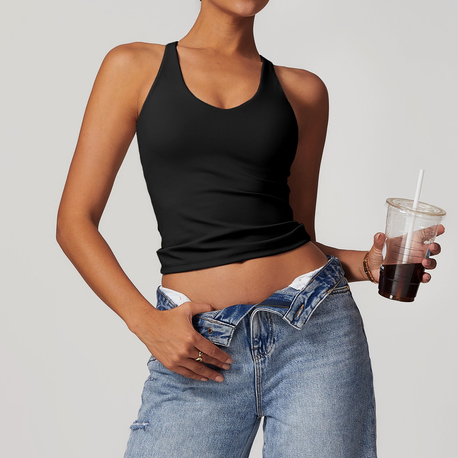 CORA Crafted Sleeveless Top - Black