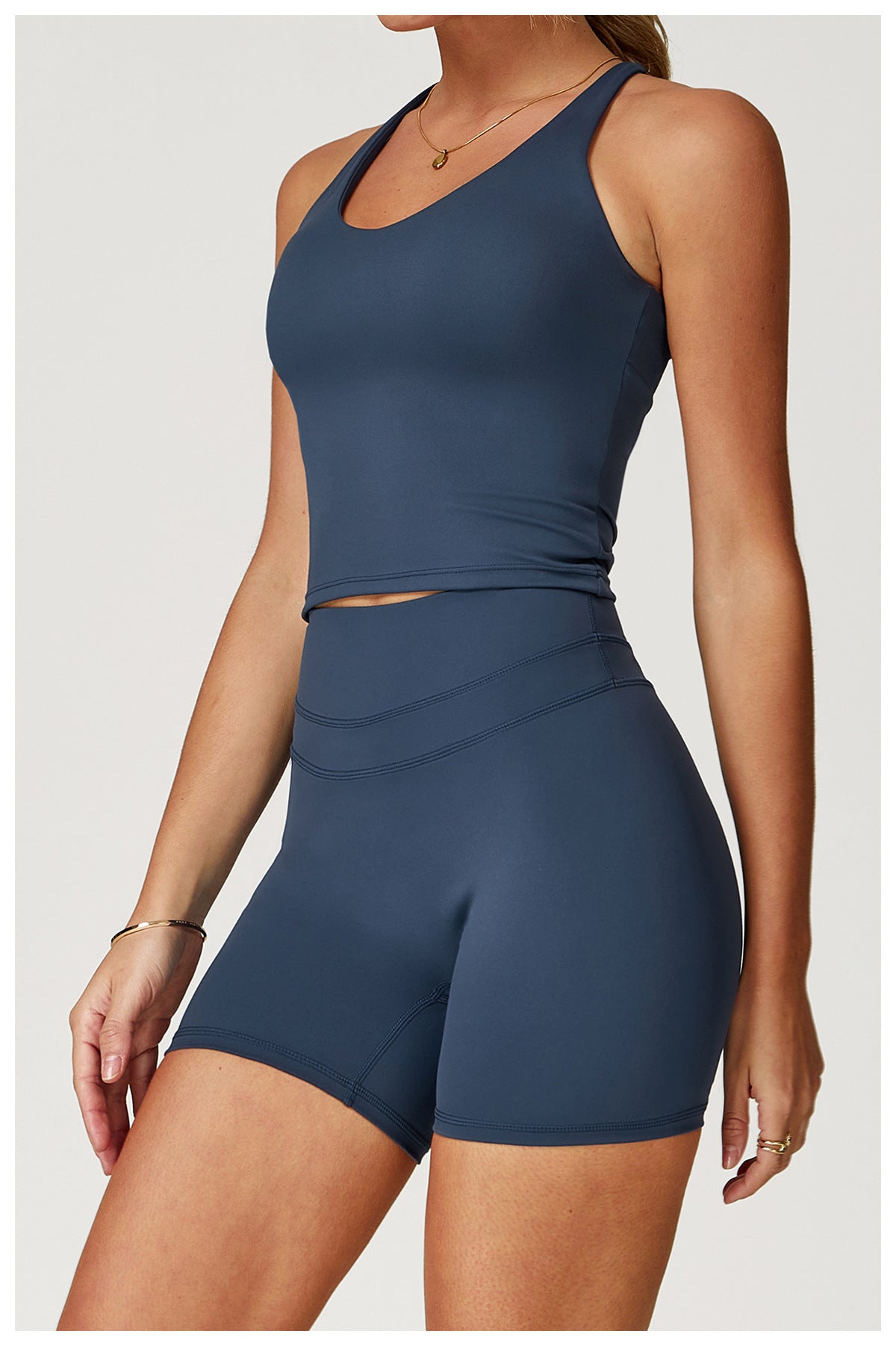 CORA Crafted Sleeveless Top - Navy