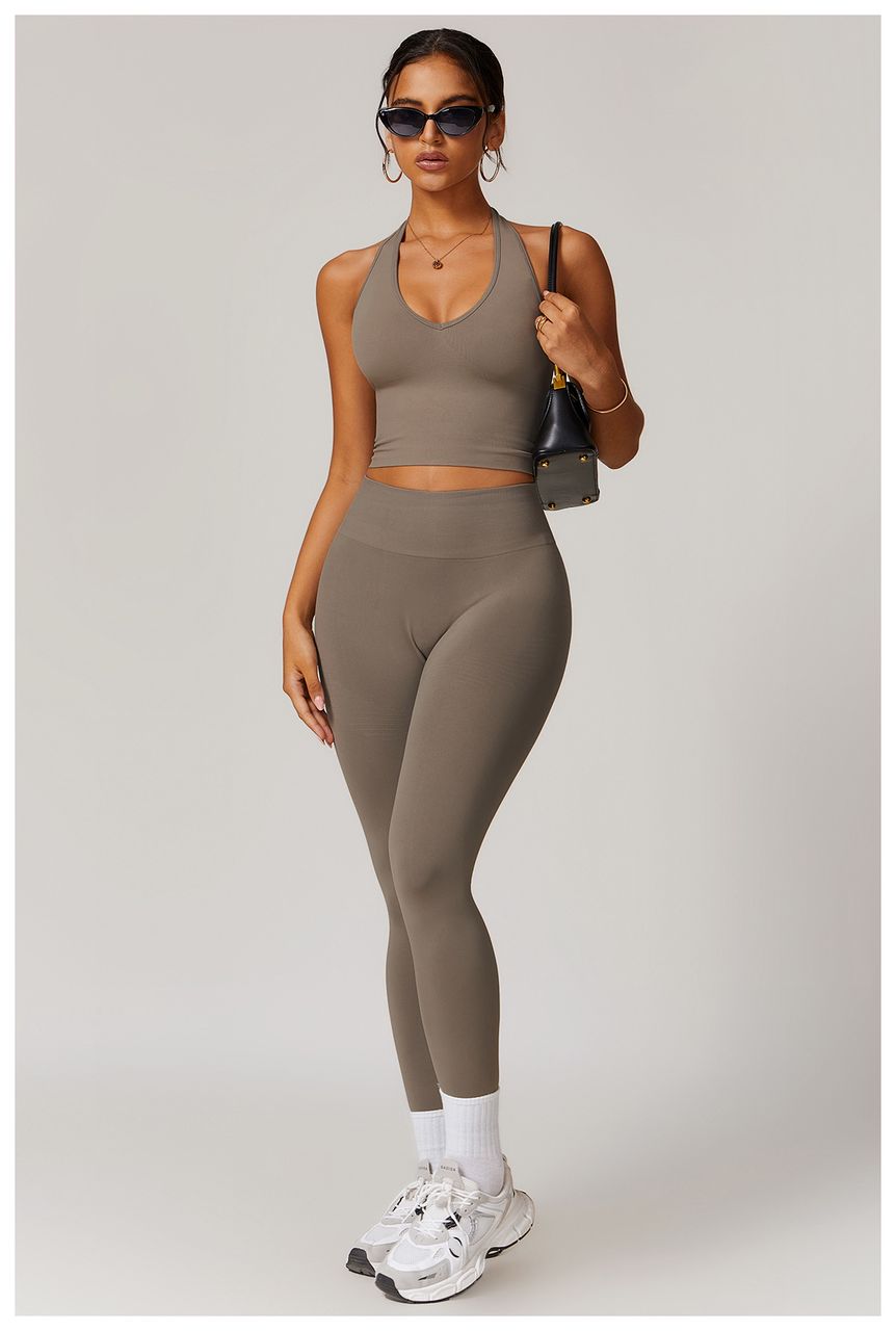 HERA Built-In Crop Top - Stone